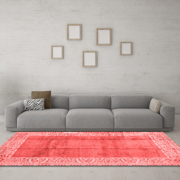 Contemporary Red Washable Rugs