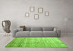 Machine Washable Abstract Green Contemporary Area Rugs in a Living Room,, wshcon339grn