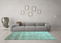 Machine Washable Abstract Light Blue Contemporary Rug, wshcon339lblu