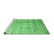 Sideview of Machine Washable Abstract Emerald Green Contemporary Area Rugs, wshcon339emgrn