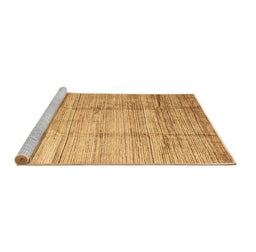 Sideview of Machine Washable Abstract Brown Contemporary Rug, wshcon339brn