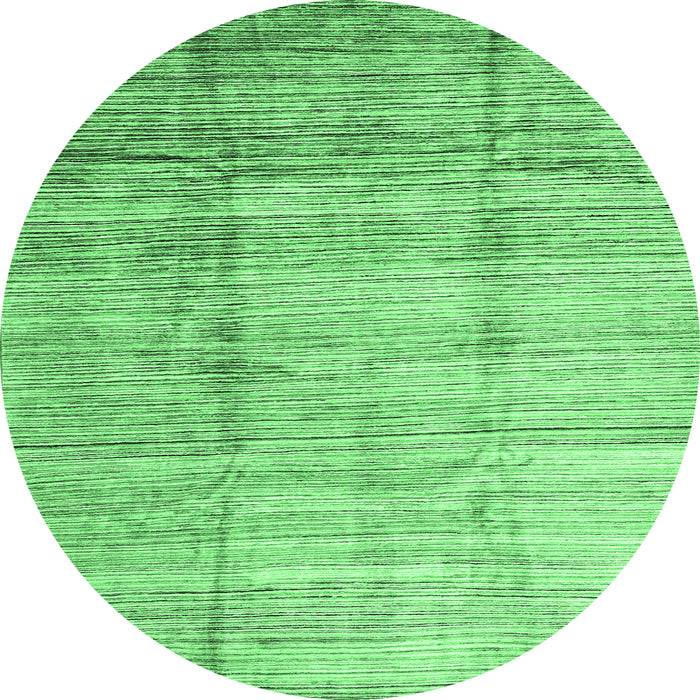 Round Abstract Emerald Green Contemporary Rug, con339emgrn