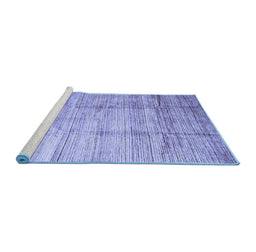 Sideview of Machine Washable Abstract Blue Contemporary Rug, wshcon339blu