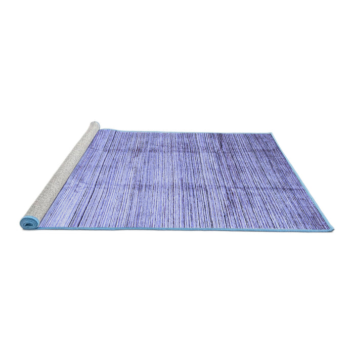 Sideview of Machine Washable Abstract Blue Contemporary Rug, wshcon339blu