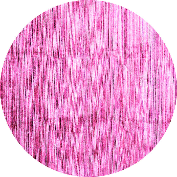 Round Machine Washable Abstract Pink Contemporary Rug, wshcon339pnk