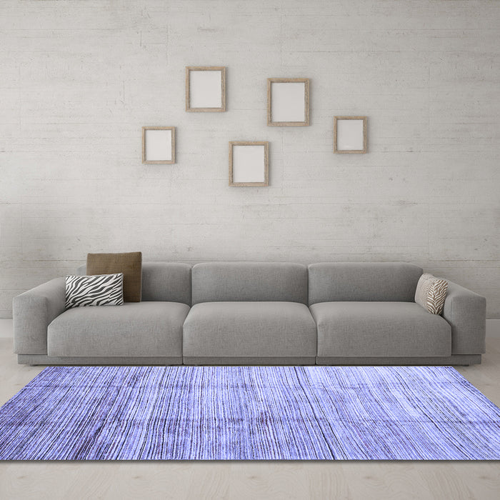 Machine Washable Abstract Blue Contemporary Rug in a Living Room, wshcon339blu