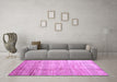 Machine Washable Abstract Purple Contemporary Area Rugs in a Living Room, wshcon339pur