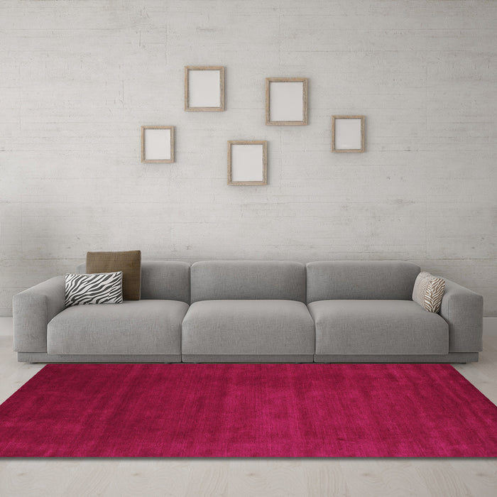 Machine Washable Abstract Pink Contemporary Rug in a Living Room, wshcon33pnk