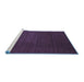 Sideview of Machine Washable Abstract Blue Contemporary Rug, wshcon33blu