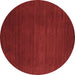 Round Abstract Brown Contemporary Rug, con33brn