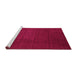 Sideview of Machine Washable Abstract Pink Contemporary Rug, wshcon33pnk