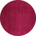 Round Abstract Pink Contemporary Rug, con33pnk