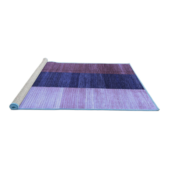 Sideview of Machine Washable Abstract Blue Contemporary Rug, wshcon340blu