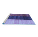 Sideview of Machine Washable Abstract Blue Contemporary Rug, wshcon340blu