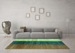 Machine Washable Abstract Turquoise Contemporary Area Rugs in a Living Room,, wshcon340turq