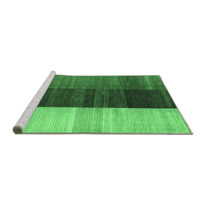 Sideview of Machine Washable Abstract Emerald Green Contemporary Area Rugs, wshcon340emgrn