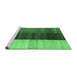 Sideview of Machine Washable Abstract Emerald Green Contemporary Area Rugs, wshcon340emgrn