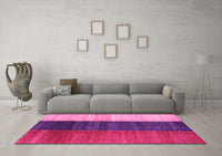 Machine Washable Abstract Pink Contemporary Rug, wshcon340pnk