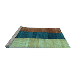 Sideview of Machine Washable Abstract Light Blue Contemporary Rug, wshcon340lblu