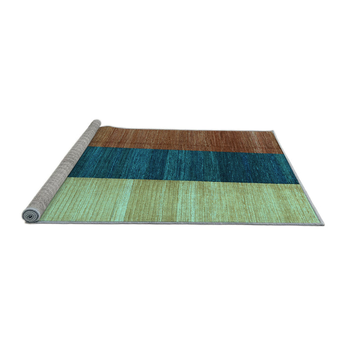 Sideview of Machine Washable Abstract Light Blue Contemporary Rug, wshcon340lblu