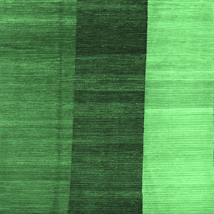 Square Machine Washable Abstract Emerald Green Contemporary Area Rugs, wshcon340emgrn