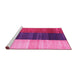 Sideview of Machine Washable Abstract Pink Contemporary Rug, wshcon340pnk