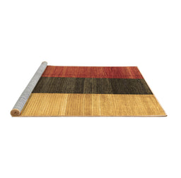 Sideview of Machine Washable Abstract Brown Contemporary Rug, wshcon340brn