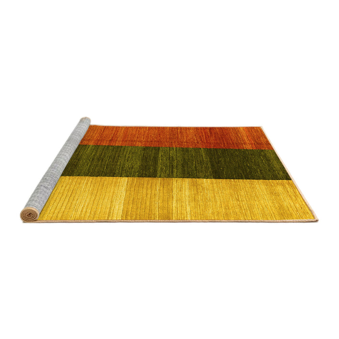 Sideview of Machine Washable Abstract Yellow Contemporary Rug, wshcon340yw