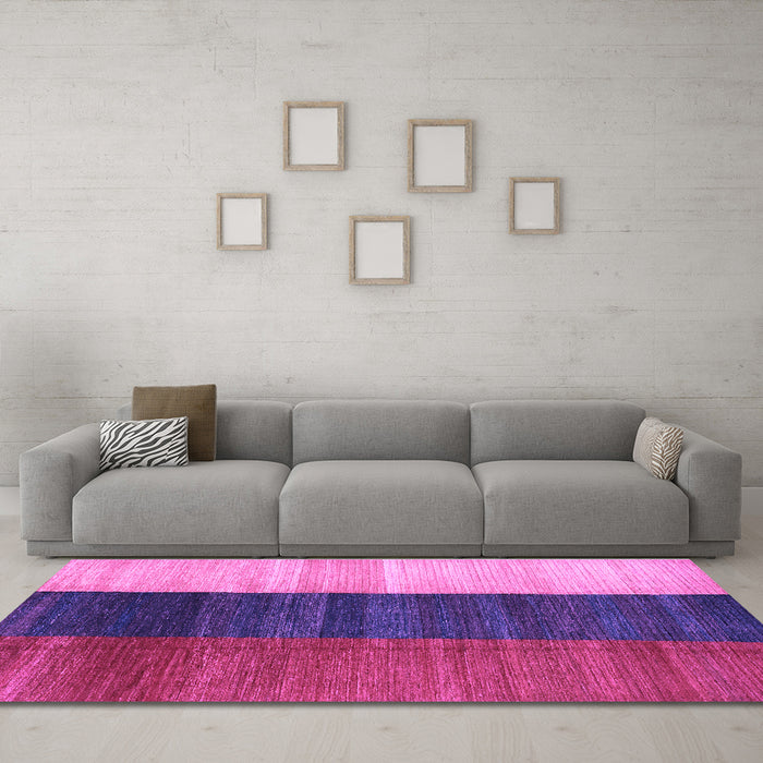 Machine Washable Abstract Purple Contemporary Area Rugs in a Living Room, wshcon340pur