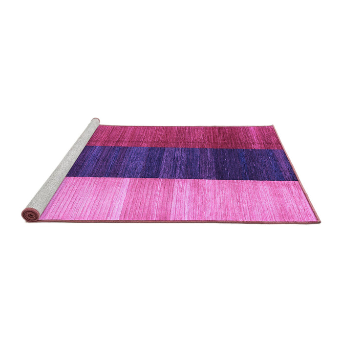 Sideview of Machine Washable Abstract Purple Contemporary Area Rugs, wshcon340pur