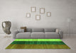 Machine Washable Abstract Green Contemporary Area Rugs in a Living Room,, wshcon340grn