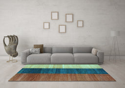 Machine Washable Abstract Light Blue Contemporary Rug in a Living Room, wshcon340lblu