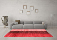 Machine Washable Abstract Red Contemporary Rug, wshcon340red