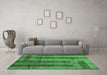 Machine Washable Abstract Emerald Green Contemporary Area Rugs in a Living Room,, wshcon341emgrn