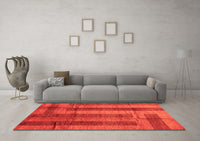 Machine Washable Abstract Orange Contemporary Rug, wshcon341org