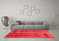 Machine Washable Abstract Red Contemporary Rug, wshcon341red