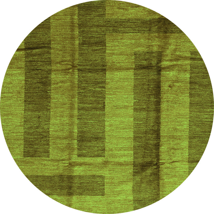 Square Abstract Green Contemporary Rug, con341grn