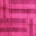 Square Machine Washable Abstract Pink Contemporary Rug, wshcon341pnk