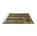 Sideview of Machine Washable Abstract Turquoise Contemporary Area Rugs, wshcon341turq
