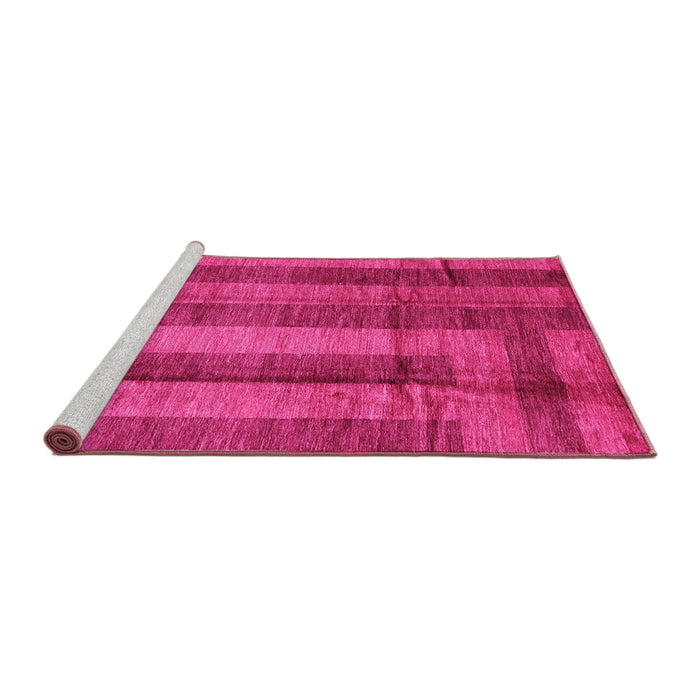 Sideview of Machine Washable Abstract Pink Contemporary Rug, wshcon341pnk