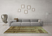 Machine Washable Abstract Turquoise Contemporary Area Rugs in a Living Room,, wshcon341turq