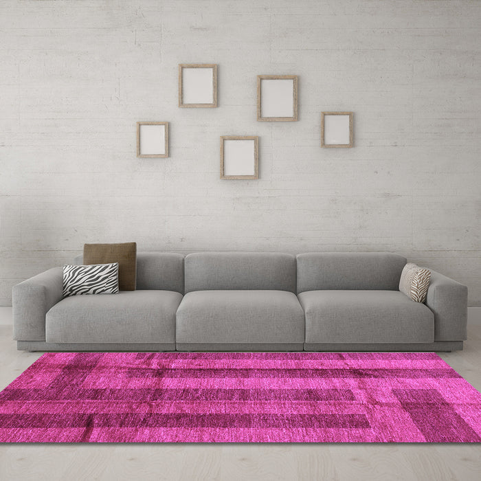Machine Washable Abstract Purple Contemporary Area Rugs in a Living Room, wshcon341pur