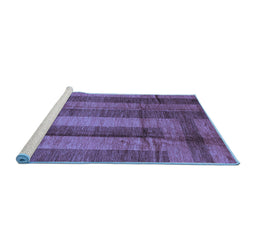 Sideview of Machine Washable Abstract Blue Contemporary Rug, wshcon341blu