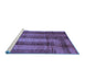 Sideview of Machine Washable Abstract Blue Contemporary Rug, wshcon341blu