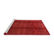 Serging Thickness of Machine Washable Contemporary Fire Red Rug, wshcon342