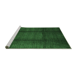Sideview of Machine Washable Abstract Emerald Green Contemporary Area Rugs, wshcon342emgrn