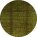 Machine Washable Abstract Green Contemporary Area Rugs, wshcon342grn