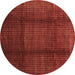 Round Machine Washable Abstract Brown Contemporary Rug, wshcon342brn