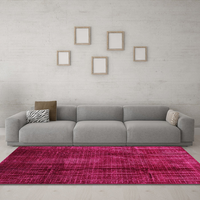 Machine Washable Abstract Pink Contemporary Rug in a Living Room, wshcon342pnk