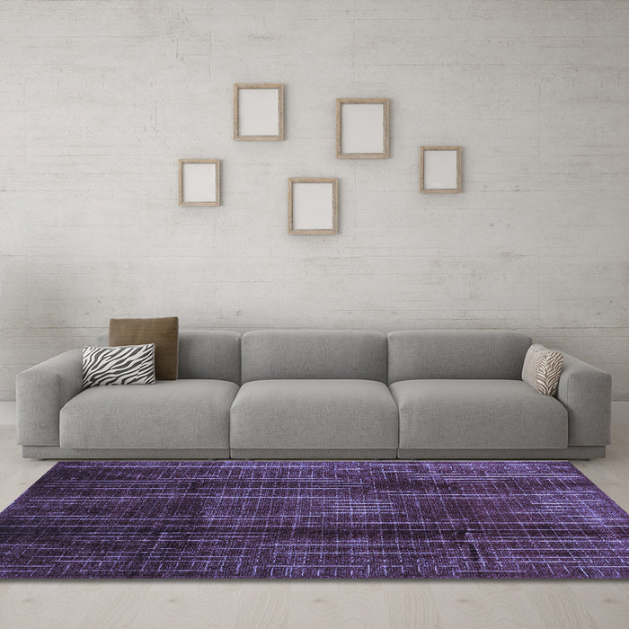 Machine Washable Abstract Blue Contemporary Rug in a Living Room, wshcon342blu